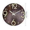 11.81in Luminous Wall Clock Wooden Round Decorative Clocks for Kitchen