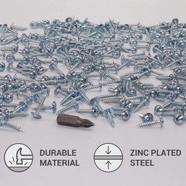 (Pack of 100) Galvanised Steel 3.0 x 16 mm Wood Screws Metal Screws Modified Truss Head Self Tapping (100, 3.0 x 16 mm)