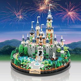 JXRLMB Castillo Azul de Princesa Mágica Micro Bloques de Construcción para Adultos Mini Kit de Construcción, Regalo de Exhibición Creativa para Mujeres y Niños de 14+ años 3600 PIEZAS