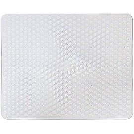 YQN Pebble Kitchen Sink Mat 15'12' Inch PVC Non-Slip Sink Mat Pad Resistant Preventing Breakage of Porcelain Glass | Clear（Square）