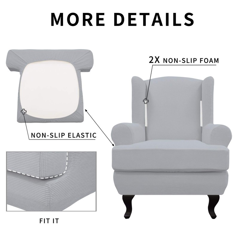 Easy-Going Stretch Wingback Chair Sofa Slipcover 2-Piece Sofa Cover Furniture