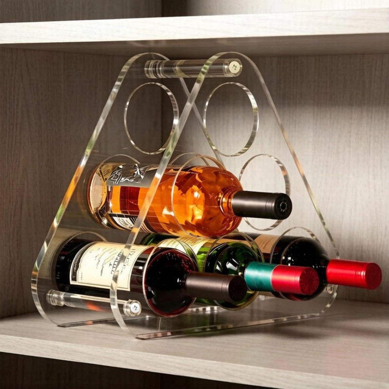 NUTNAPH Countertop Wine Rack Acrylic for 6 Bottle Storage Tabletop