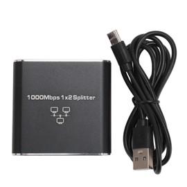 Gigabit Ethernet Splitter 1 to 2 1000Mbps RJ45 TYPE C Interface Expand Network Ports LAN Internet Splitter