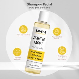 Shampoo facial piel sensible, Manzanilla, Calndula y Leche de Avena Bisabolol, Pantenol, Ceramidas y Regaliz. 250ml.                                  