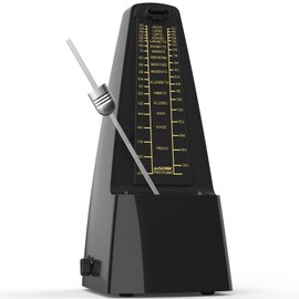AODSK Mechanical Metronome Black Universal Metronome for Piano Guitar Violin Drums and Other Instruments Standard Loud Sound-Black