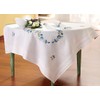 DECO-LINE Forget-ME-NOT 80X80CM Printed Tablecloth Embroidery KIT, White