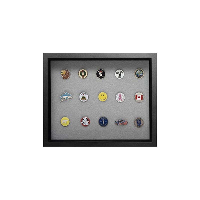 Golf Ball Marker Shadowbox Display | Holds Flat or Pegged