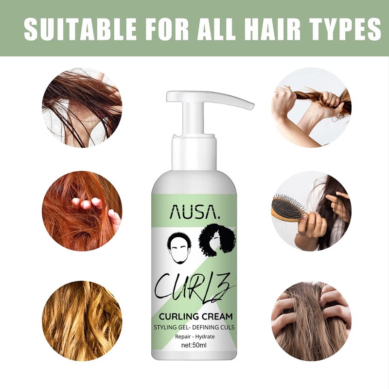 Elastic Styling Cream, Hair Cream Women/Men, Defining Curl Cream, Curl