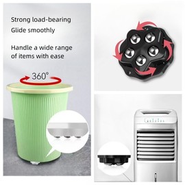 Metal Ball casters, Furniture Sliding 360 Degree Swivel Wheels, Load-Bearing Silent Pulleys, self-Adhesive/Screwed (White, 5 Steel Ball, 4)