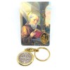 C BC Brass colour metal St. Benedict keyring 8cm Christian