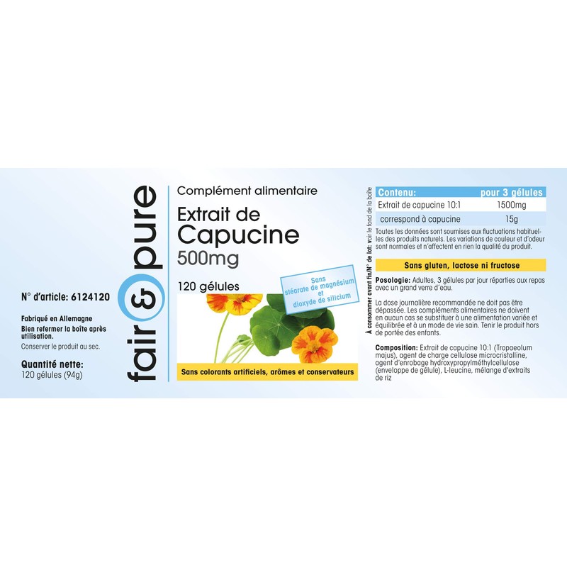 Fair & Pure® - Nasturtium Extract 500 mg - 10x