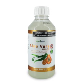 Jugo Concentrado de Aloe Vera sabor Naranja Papaya, Frasco de 1 Lt C/U. Pulpa natural Libre de gluten y aditivos, extracto de Sábila. Favorece una mejor función intestinal. Contiene trozos de aloe. (Naranja-Papaya, 1)