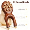 uwoneg Scarab Acupressure Tool, Facial Massage Roller with 12 Brass