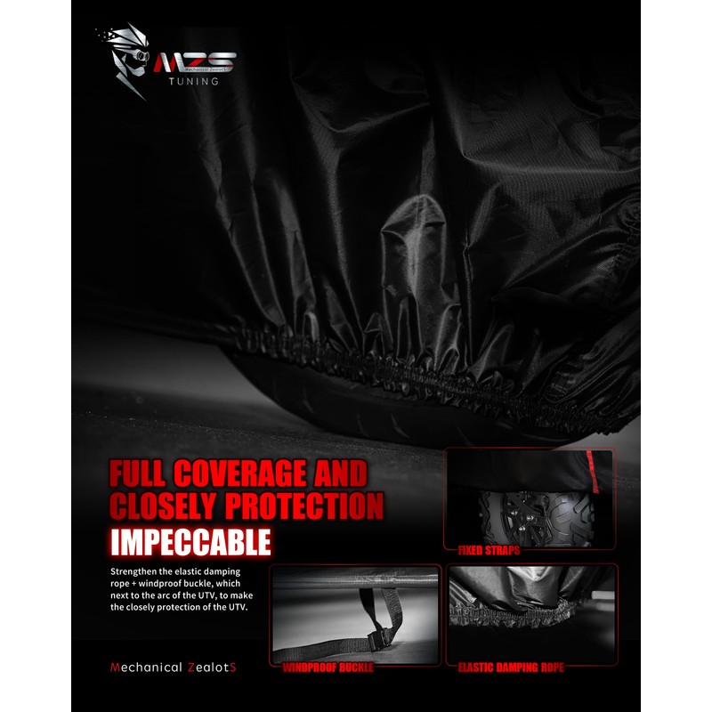 MZS UTV Cover 2 Seater, Heavy Duty Waterproof Side by