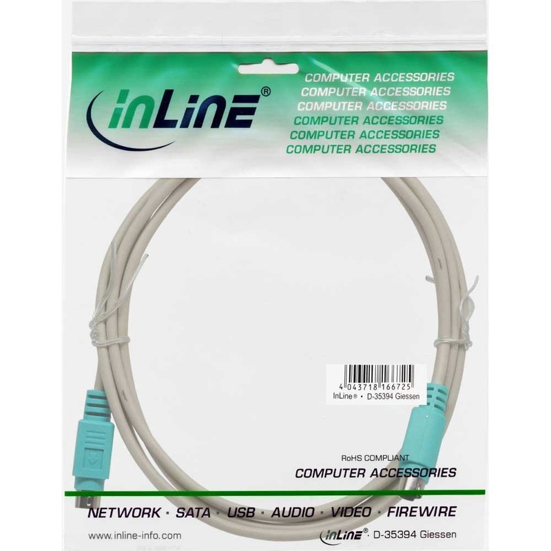 InLine® PS/2 Cable 13332g 2 m PS/2 Cable; Grey (Grey)