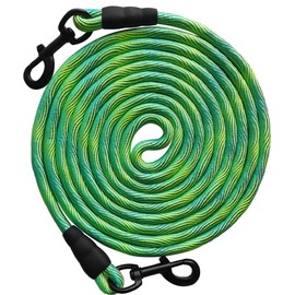 BTINESFUL 8ft 12ft 20ft 30ft 50ft 75ft Dog Tie Out Long Tether Rope Dog Lead, Outdoor Yard Leash, Large Medium Dogs Training, Playing, Camping, Backyard (Green, 50 Foot)