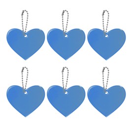 PATIKIL Reflective Keychain Tags, 6 Pack Reflective Pendant PVC High Visibility Reflector Key Ring Safety Reflector Tag for Backpack Cycling Walking, Blue