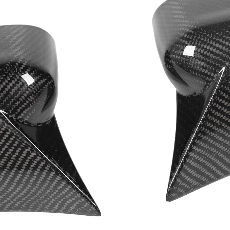 1 Pair Carbon Fiber Ox Horn Rearview Side Glass Mirror