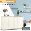 bettary Kitchen Storage Sideboard w/Sliding Door & Adjustable Shelf, Large,