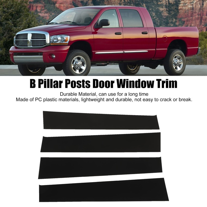 4pcs Black Pillar Posts Door Trim B Pillar Posts Door