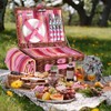 YPshuye Picnic Basket Set for 4 with Waterproof Picnic Blanket