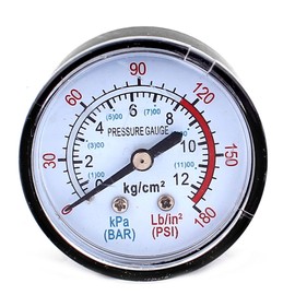 Sourcingmap 13mm 1/4BSP Male Thread Water Air Compressor Pressure Gauge Meter