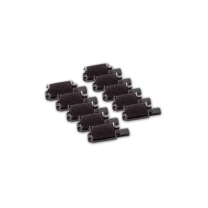 vhbw 10x Ink Roller, Black Compatible with Casio HR 200