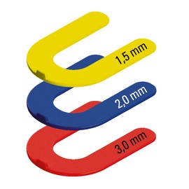 Karl Dahm Joint Spacers U Shape Set 1.5 mm, 2 mm & 3 mm, 100 Pieces Each, Robust Plastic Spacers, Ideal for Laying Wall and Floor Panels, Tile Spacers - 12752