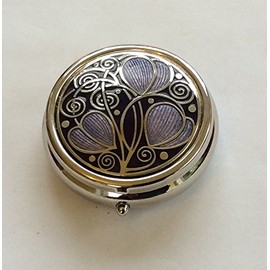Pill Box (Large Size) in a Rennie Mackintosh Swirls Design in Purple