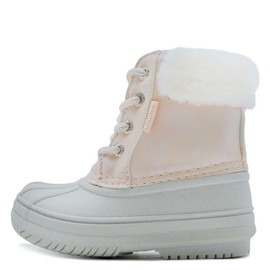 Nautica Kids Girls Waterproof Duck Boot Winter Shoe Big Kid-Little Kid-Toddler-Danube Toddler-Silver Blush Shimmer Size-6