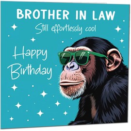 Funny Birthday Card for Brother in Law Another Year Older Funny Cool Monkey Hilarious Birthday Card from Sister-in-Law Brother-in-Law