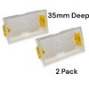 ÉABCON 35mm 2 Gang Dry Lining Back Box, Plasterboard Pattress