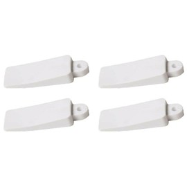 fiXte Soft Rubber Window Door Table Furniture Wedges Stop Stopper Stay Jam Lock in White (Pack of 4)