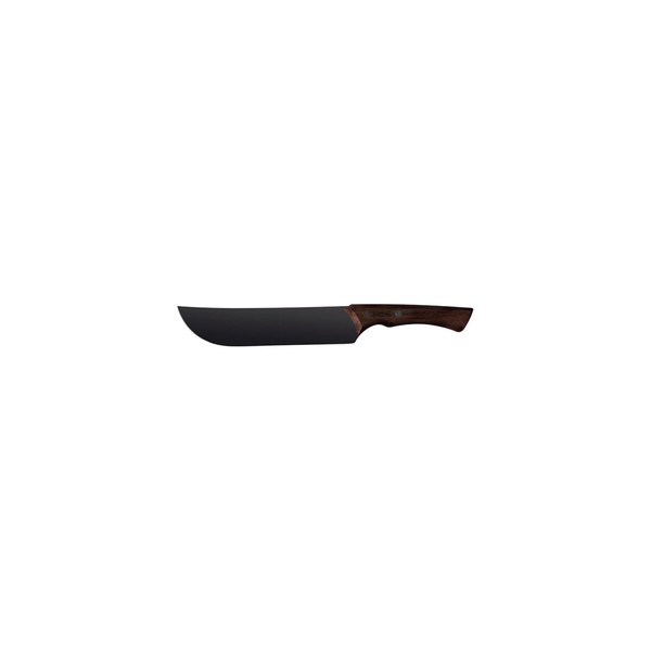 Restaurant Montina Churrasco Black Stainless Steel Chef's Knife with Black Blade, Perfect for Outdoor Activities, Gyu's Knife, Stainless Steel Blade, Wooden Handle, Made in Brazil, 22843/108 TRAMONTINA Black Gyutsu, Perfect for Outdoor Situations, Gyuto 