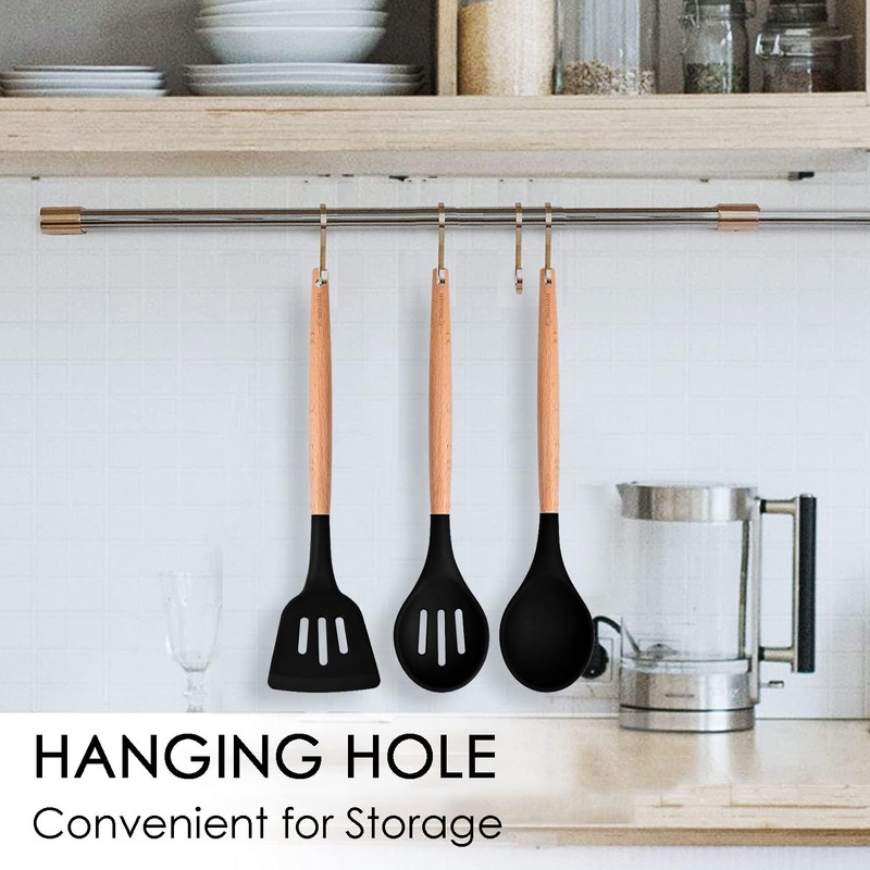 FONGLUAN Kitchen Utensils. Set of 3, Silicone Cooking Utensils Set,