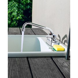 iVIGA Utility Laundry Sink Faucet,Laundry Room Faucets for Utility Sink 4 inch Center,8" Swivel Spout Laundry Tub Faucet with Hose Thread,Brass Construction Chrome Polished, for Bar Garden,Garage,RV