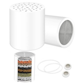 2 Pack 20 Stage Universal Shower Filter Replacement for Aquabliss SF100 / SF220 Filter Cartridge for Hard Water, High Output Revitalizing Multi-Stage Shower Filter Reduces Chemicals & Chlorine