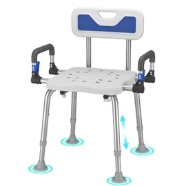 SeatYuPro Ultra Wide Shower Chair with Armrests, Bath Bench, Bariatric Medical Safety Chairs, FSA/HSA 500 lb., Heavy Duty, Height-Adjustable for Elderly, Adults, Handicapped, and Disabled