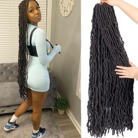 Soft Locs Crochet Hair crochet locs 30 Inch New Faux Locs Crochet Braids Hair 6 Packs/lot 90g Goddess Locs Synthetic Hair Extend Soft Locs Braiding Hair for Women (30 Inch (Pack of 6), 4#)