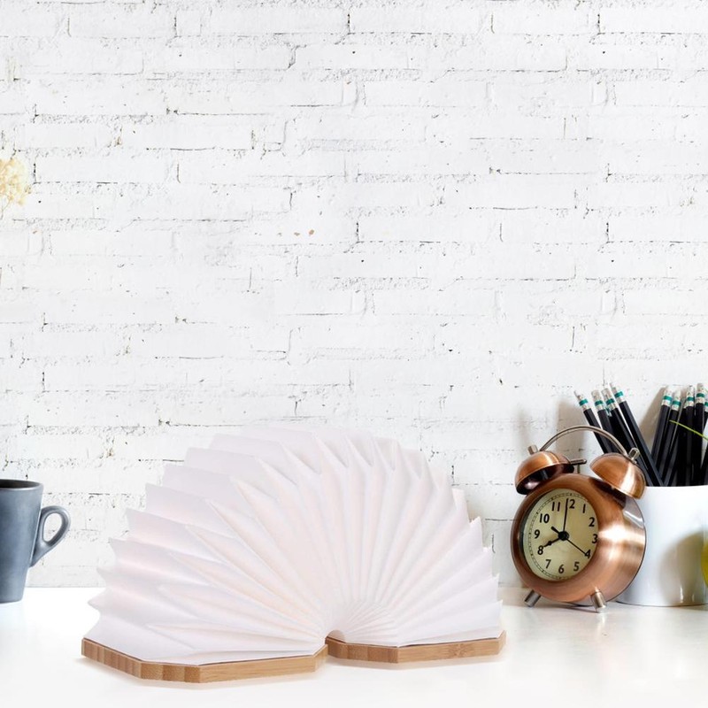 Novelty Wooden Book Light Folding Organ Light USB Rechargeable Night