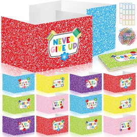 Cinrobiye 24 Pcs Inspirational Privacy Folders Standard for Students Cardboard Shields Test Privacy Boards Motivational Words Desk Dividers Shield for Classroom School Study Supplies (Colorful)