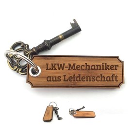 Mr. & Mrs. Panda Key Fob Truck Mechanic Gift Congratulations, Wooden Key Fob Engraving, Wooden Key Fob Gift, brown