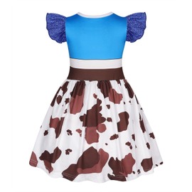 AmzBarley Princess Dress up for Girls Kids Woody Costume Jessie Outfits Cowboy Clothes Birthday Cosplay Set 7-8 Years