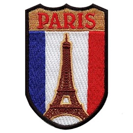 Paris France Shield Embroidered Iron On Patch