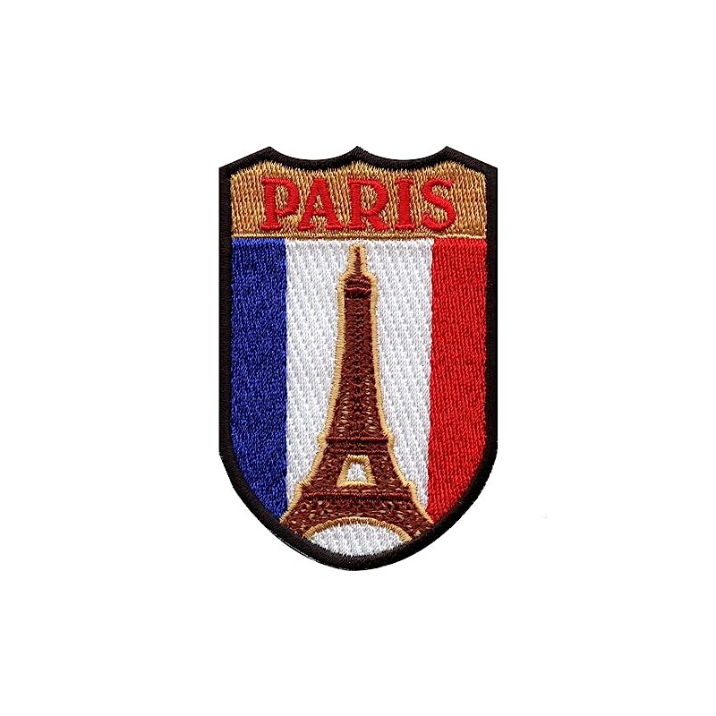 Paris France Shield Embroidered Iron On Patch