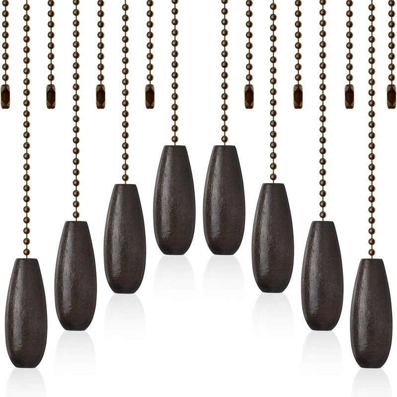 8 Pieces Ceiling Fan Pull Chains Extender Wooden Pendant Pull