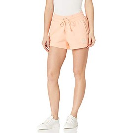 Champion, Reverse Weave, Comfortable Fleece Shorts for Women, 3", Certain Peach Tonal Applique, Large