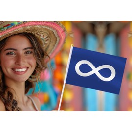 10 Pack Metis Handheld Small Flag,Mini Metis Hand Held Miniature Stick Decor