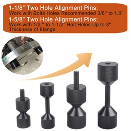 CNRAQR 4 Pcs Aluminium Flange Two Hole Alignment Pins - 1-1/8" and 1-5/8" Detachable Double Hole Pins Black