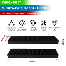Qblahip WB06X10807 Microwave Charcoal Filter Replacement Part for GE JNM7196SK6SS, JVM7195EK5ES, JVM7195SK6SS, JNM7196DK5BB, JVM7195DK5WW, JVM7195EK6ES, PVM9005SJ8SS, PNM9216SK5SS Models